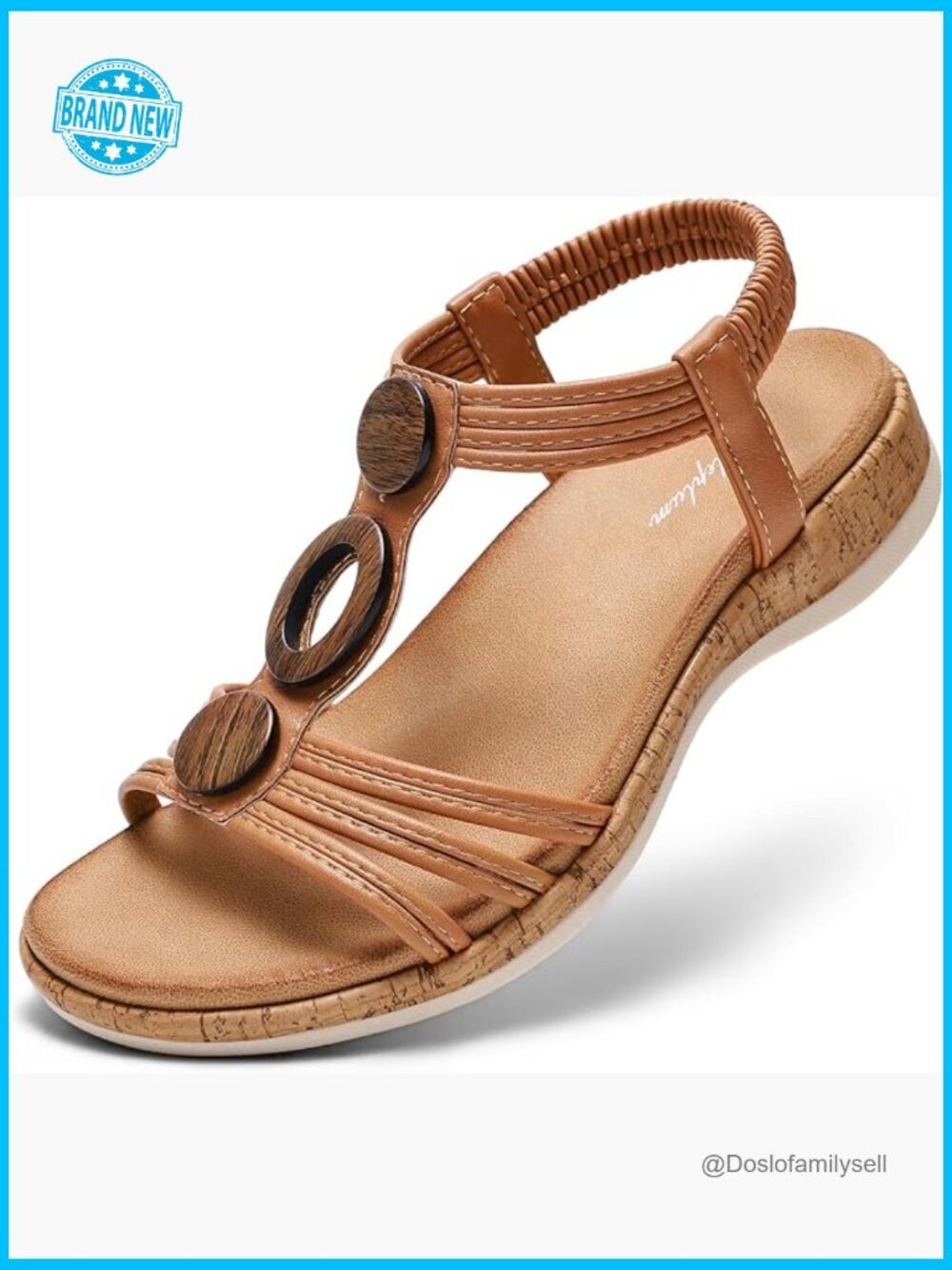 Boho Wedge Sandals Arch Support Open-Toe Casual Summer Comfy Beach Walking Shoes